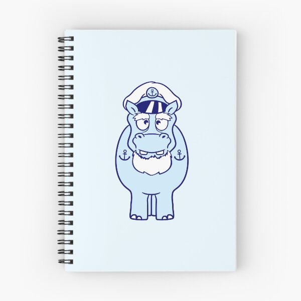 Item preview, Funny Hippo Captain Sails Cute Cartoon Comic designed and sold by shirt-o-mat.