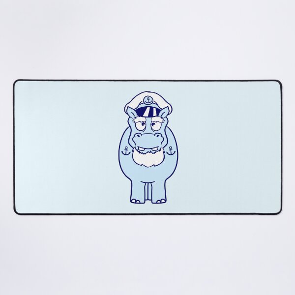 Item preview, Funny Hippo Captain Sails Cute Cartoon Comic designed and sold by shirt-o-mat.