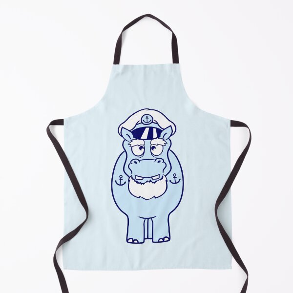 Item preview, Funny Hippo Captain Sails Cute Cartoon Comic designed and sold by shirt-o-mat.