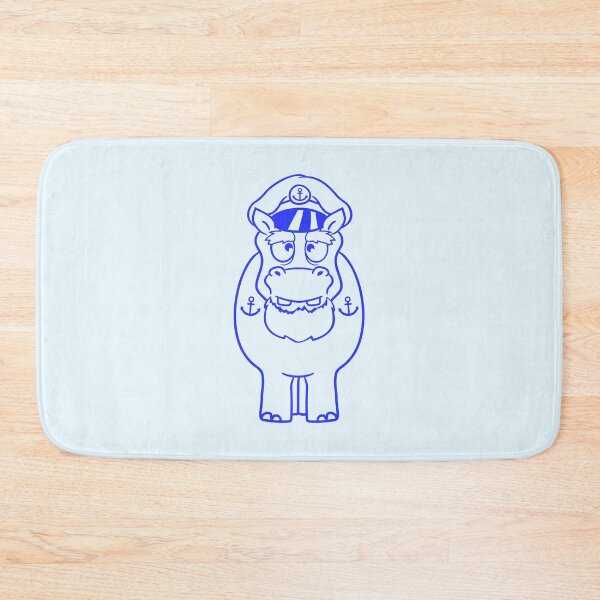 Item preview, Funny Hippo Captain Sails Cute Cartoon Comic designed and sold by shirt-o-mat.