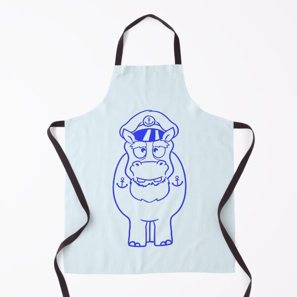 Item preview, Funny Hippo Captain Sails Cute Cartoon Comic designed and sold by shirt-o-mat.