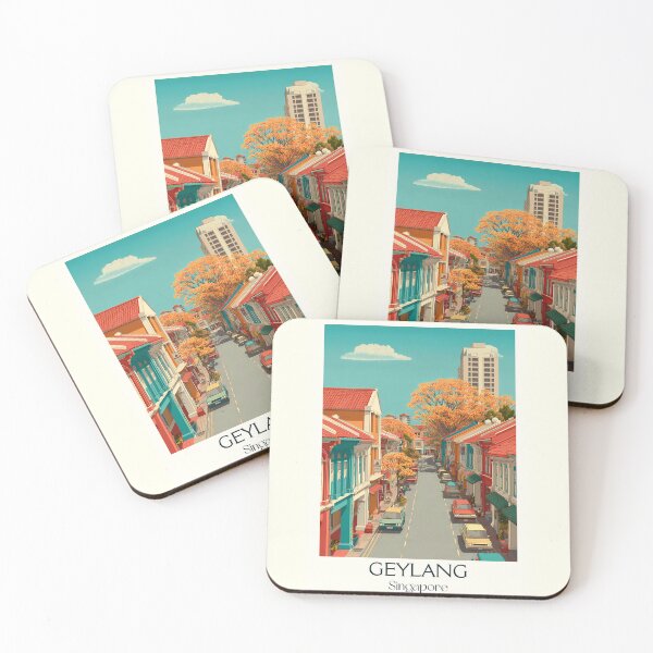 Item preview, Geylang Poster – Historic Shophouses & Afternoon Glow designed and sold by TuncGK.