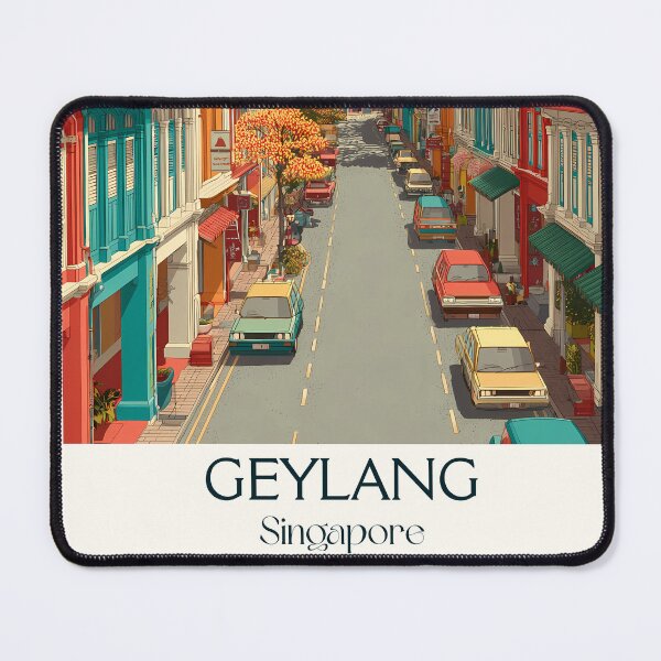 Item preview, Geylang Poster – Historic Shophouses & Afternoon Glow designed and sold by TuncGK.
