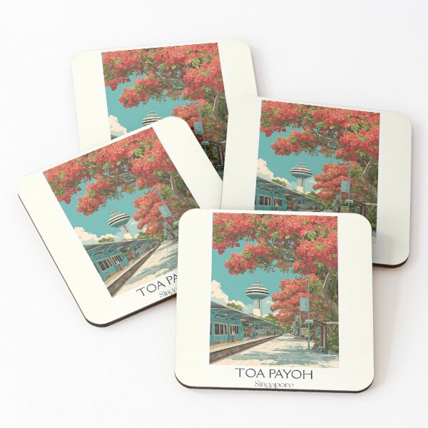 Item preview, Toa Payoh Poster – Iconic Flats & Cherry Trees in Bloom designed and sold by TuncGK.