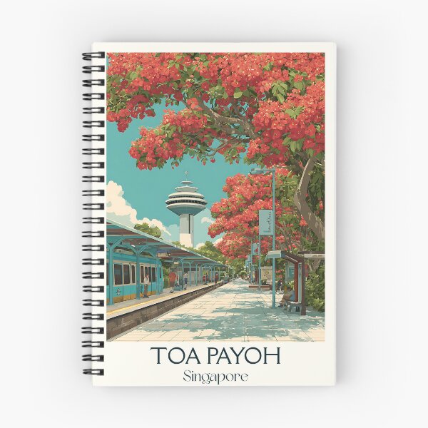 Item preview, Toa Payoh Poster – Iconic Flats & Cherry Trees in Bloom designed and sold by TuncGK.