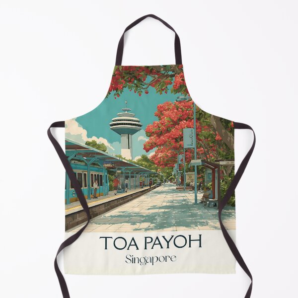 Item preview, Toa Payoh Poster – Iconic Flats & Cherry Trees in Bloom designed and sold by TuncGK.