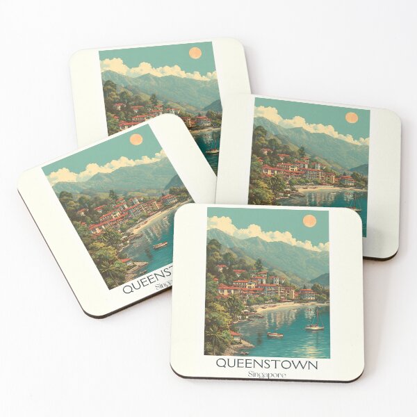 Item preview, Queenstown Poster – Canal, Boats & Hilltop Colors designed and sold by TuncGK.