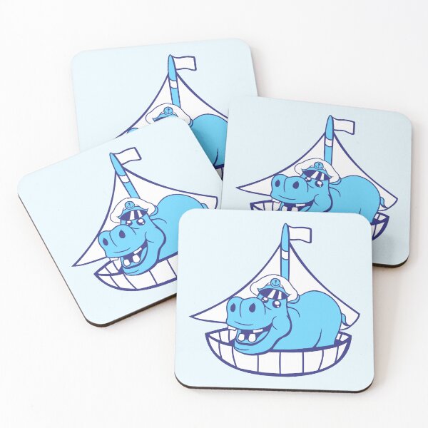 Item preview, Funny Hippo Captain Sails Cute Cartoon Comic designed and sold by shirt-o-mat.