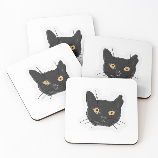 Item preview, Black Cat Sticker Hand-Drawn Style designed and sold by RockiRoadArt.