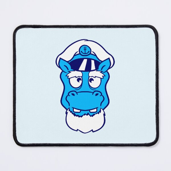 Item preview, Funny Hippo Captain Sails Cute Cartoon Comic designed and sold by shirt-o-mat.