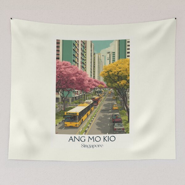 Item preview, Ang Mo Kio Poster – Blossoms, Buses & Everyday Beauty designed and sold by TuncGK.