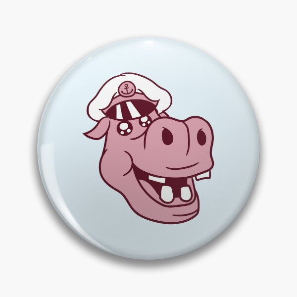 Item preview, Funny Hippo Captain Sails Cute Cartoon Comic designed and sold by shirt-o-mat.