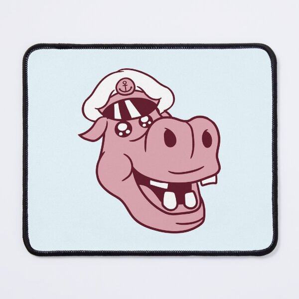 Item preview, Funny Hippo Captain Sails Cute Cartoon Comic designed and sold by shirt-o-mat.