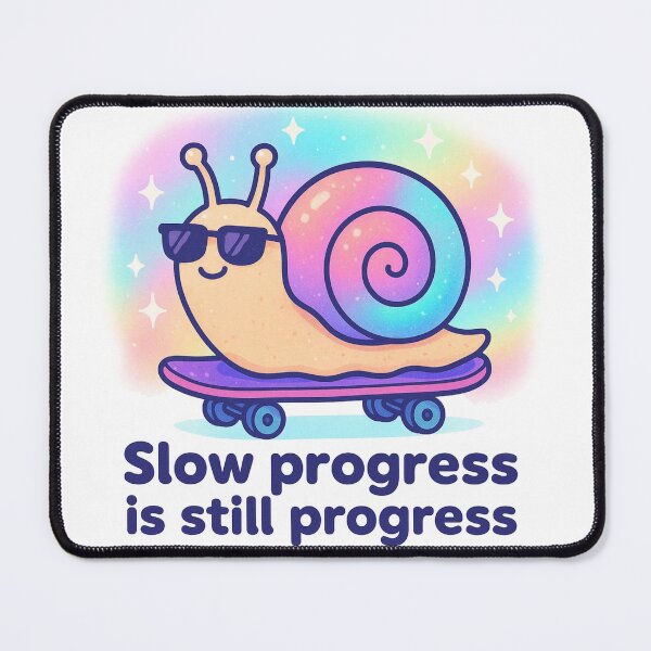 Item preview, Slow Progress is Still Progress – Funny Snail Skate Shirt, Vaporwave Motivational Design designed and sold by LEO Vaporwave.