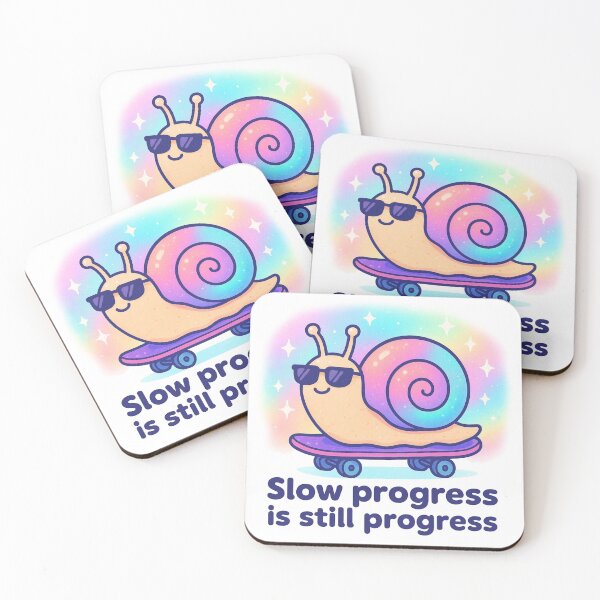 Item preview, Slow Progress is Still Progress – Funny Snail Skate Shirt, Vaporwave Motivational Design designed and sold by LEO Vaporwave.