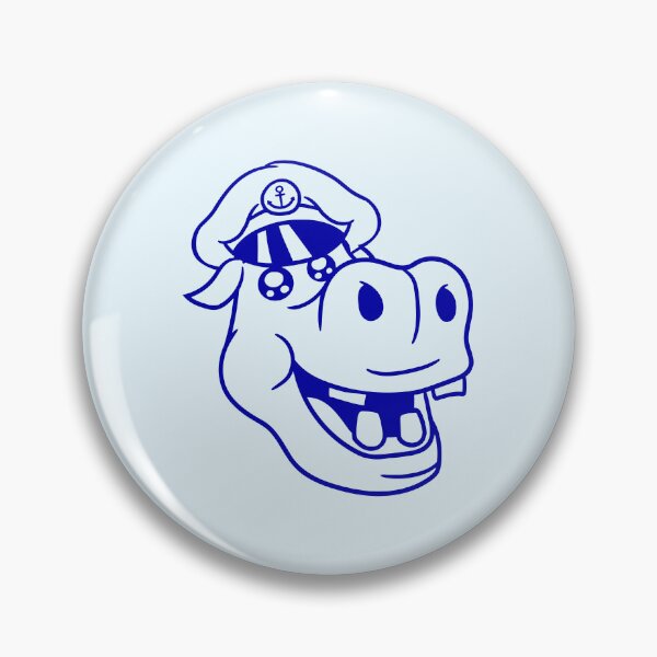 Item preview, Funny Hippo Captain Sails Cute Cartoon Comic designed and sold by shirt-o-mat.