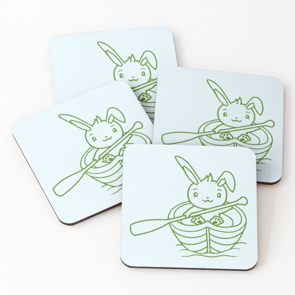 Item preview, Cute Rabbit Bunny Paddles Rowing Boat Love Comic designed and sold by shirt-o-mat.