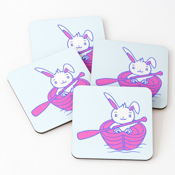 Item preview, Cute Rabbit Bunny Paddles Rowing Boat Love Comic designed and sold by shirt-o-mat.