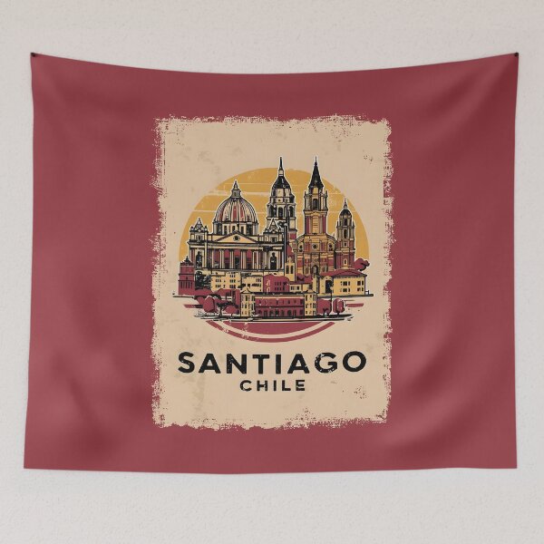 Item preview, A Vintage Travel Illustration of Santiago - Chile  designed and sold by GoodOldVintage.