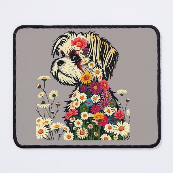 Item preview, Shih Tzu Boho wildflower daisies, Shihtsu, Shi-soo designed and sold by KreativKulture.