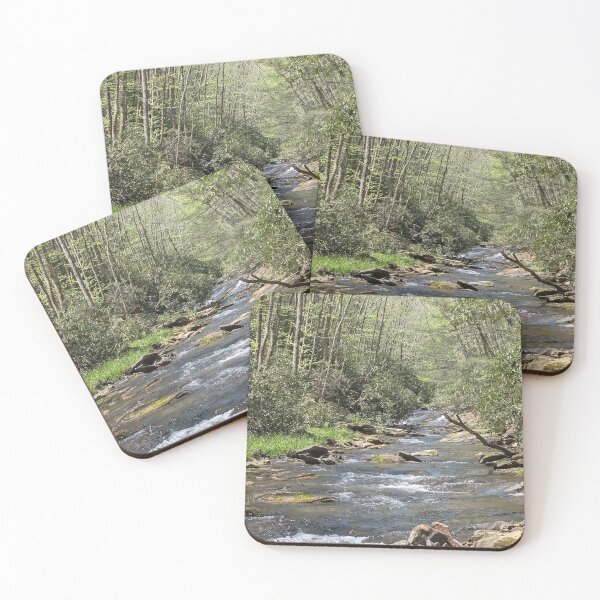 Item preview, Mountain Stream Winding Through Rhododendron Thickets designed and sold by NoRagetsArt.