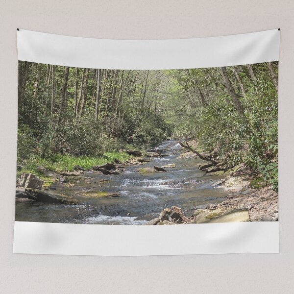 Item preview, Mountain Stream Winding Through Rhododendron Thickets designed and sold by NoRagetsArt.