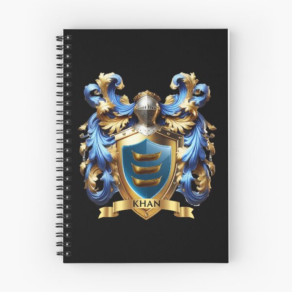 Item preview, Khan Family Crest - Three Golden Ships on Deep Blue Shield designed and sold by Highlandkings.