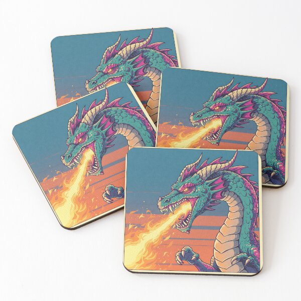 Item preview, Retro Comic Style Dragon Breathing Fire designed and sold by Claustronautas.