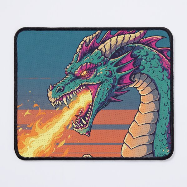 Item preview, Retro Comic Style Dragon Breathing Fire designed and sold by Claustronautas.