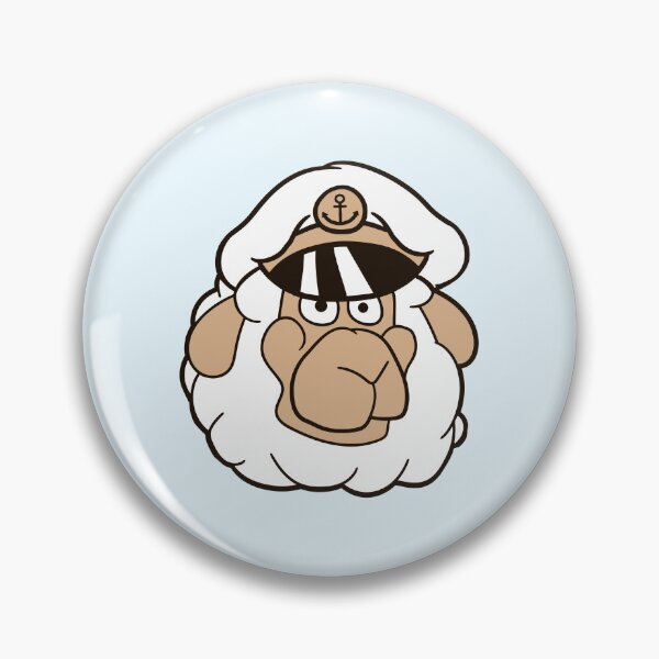 Item preview, Cute Sheep Old Captain Cap Face Cool Cartoon Comic designed and sold by shirt-o-mat.