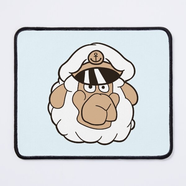 Item preview, Cute Sheep Old Captain Cap Face Cool Cartoon Comic designed and sold by shirt-o-mat.