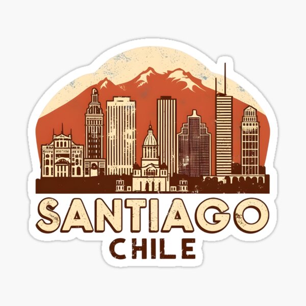 Artikel-Vorschau von Eine Vintage Reiseillustration von Santiago - Chile, designt und verkauft von GoodOldVintage.