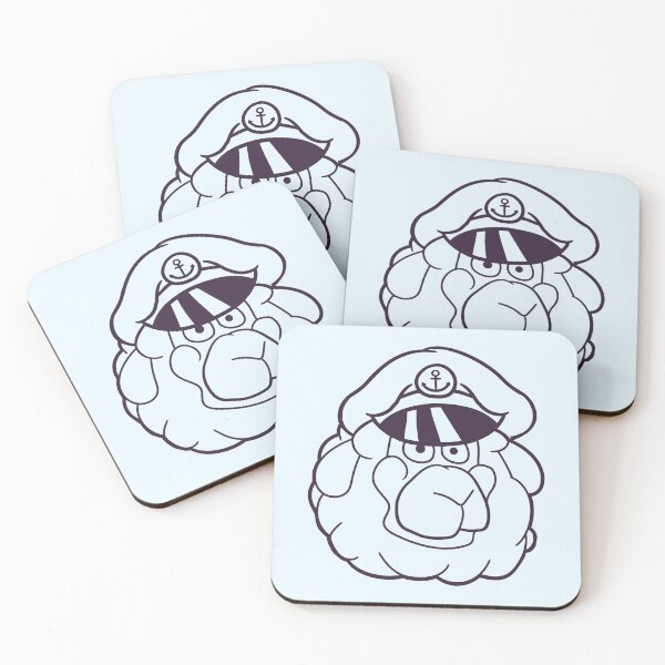 Item preview, Cute Sheep Old Captain Cap Face Cool Cartoon Comic designed and sold by shirt-o-mat.