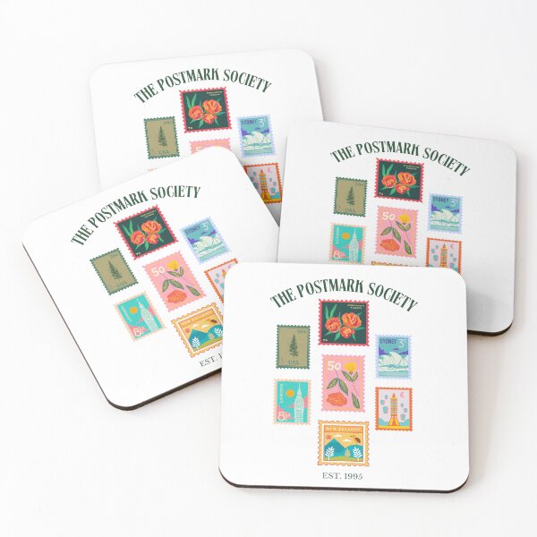 Item preview, Wanderlust Postage Stamp Collage – Retro Travel Graphic designed and sold by Tropics & Reverie.