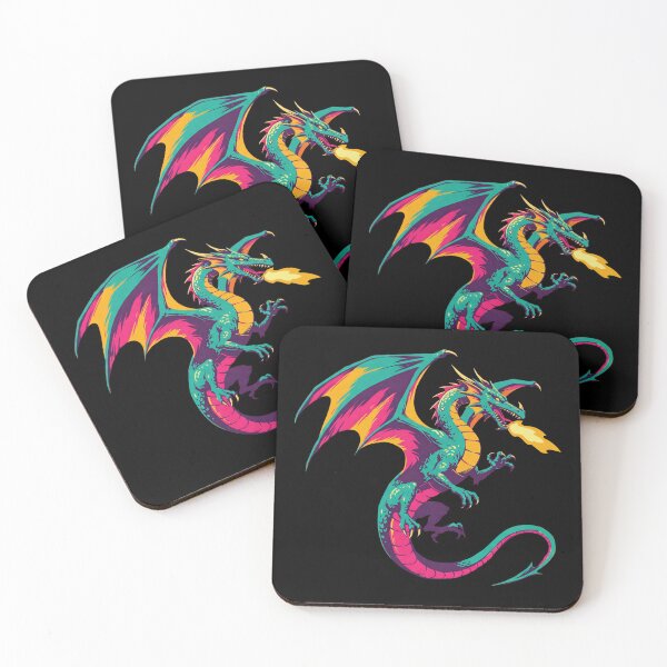 Item preview, Dragon Breathing Fire Retro Pop designed and sold by Claustronautas.