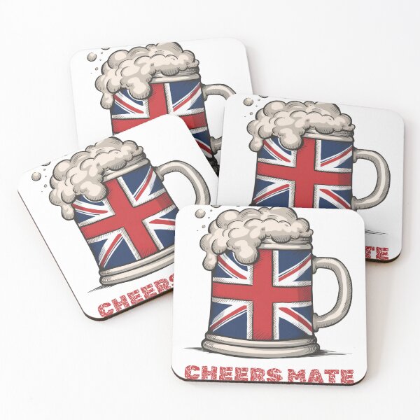 Artikelvorschau, Prost Kumpel! Bierkrug mit britischer Flagge entworfen und verkauft von GiftLore Studio.