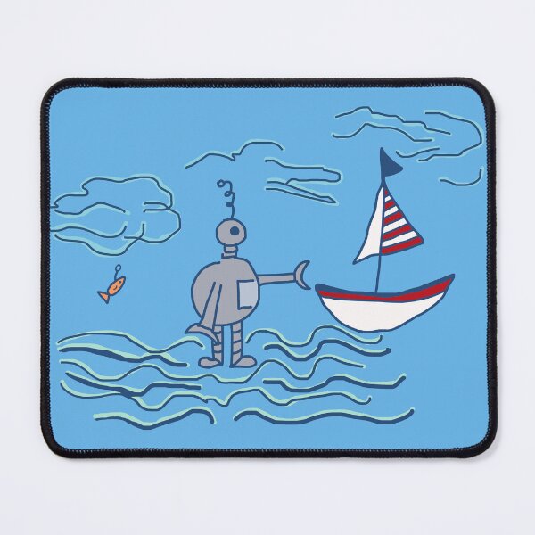 Item preview, Robot Pushing Boat designed and sold by RepeatCandy.