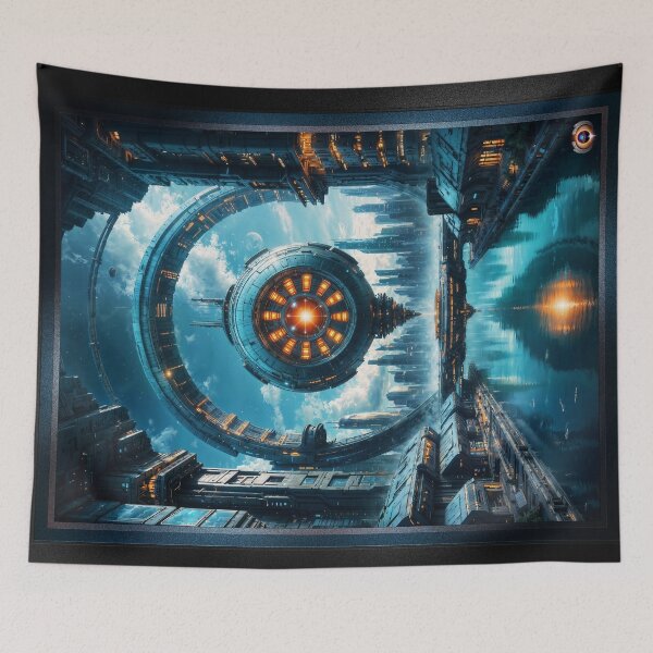 Item preview, The Klacston Portal Amidst A Futuristic Cityscape Backdrop Mesmeriaing AI Concept Art by Xzendor7 designed and sold by Xzendor7 Digital Art Creations.