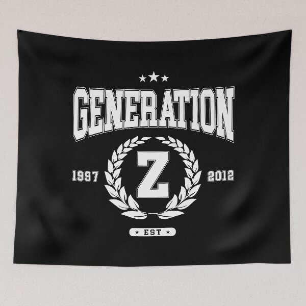 Artikelvorschau, Generation Z Vintage College Weißer Text entworfen und verkauft von reka-designs.