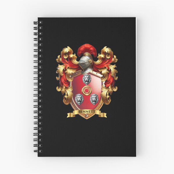 Item preview, Bennett Family Crest   Three Noble Lion Heads and Gold Ring on Red Shield designed and sold by Highlandkings.