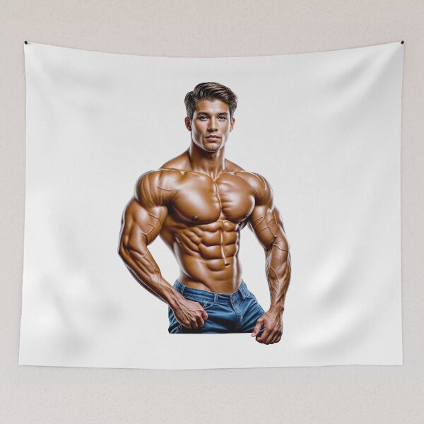 Item preview, Ultra Muscular Bodybuilder Sticker – Bold Fitness Art #115 designed and sold by ForeverPrintsOK.