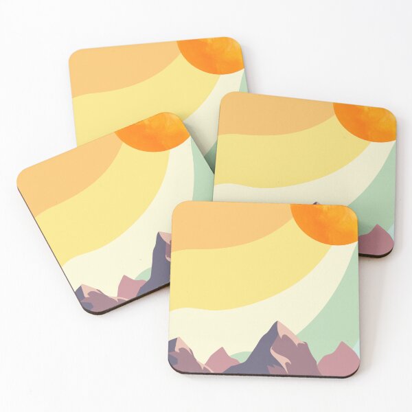 Item preview, Retro Sunset Mountain Landscape designed and sold by dijjaboutique.