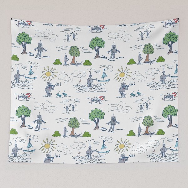 Item preview, Retro Robots At Play designed and sold by RepeatCandy.