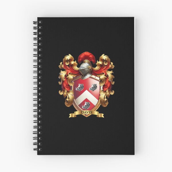 Item preview, Davis Family Crest   Bold Red Shield with White Chevron and Boars Heads designed and sold by Highlandkings.