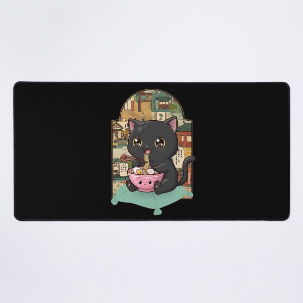 Item preview, Cute Black Cat Eating Ramen designed and sold by Claustronautas.