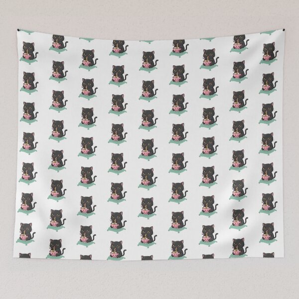 Item preview, Cute Black Cat Eating Ramen designed and sold by Claustronautas.
