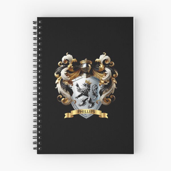 Item preview, Phillips Family Crest   Crowned Silver Lion on Polished Shield of Strength designed and sold by Highlandkings.