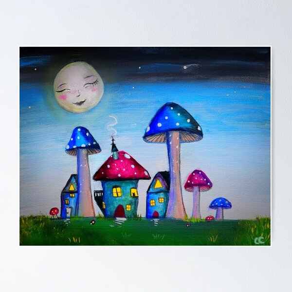 Moonlight in Mushroom Hollow Poster