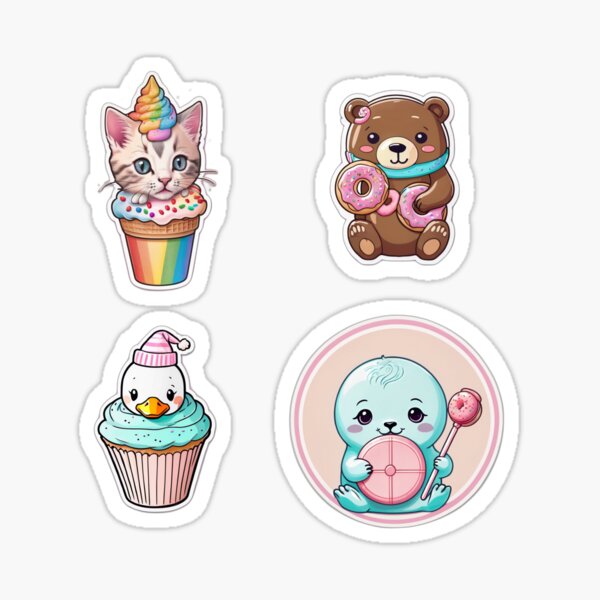 Artikel-Vorschau von Pastell Dessert Pets Pack, designt und verkauft von Trendies-Sticky.
