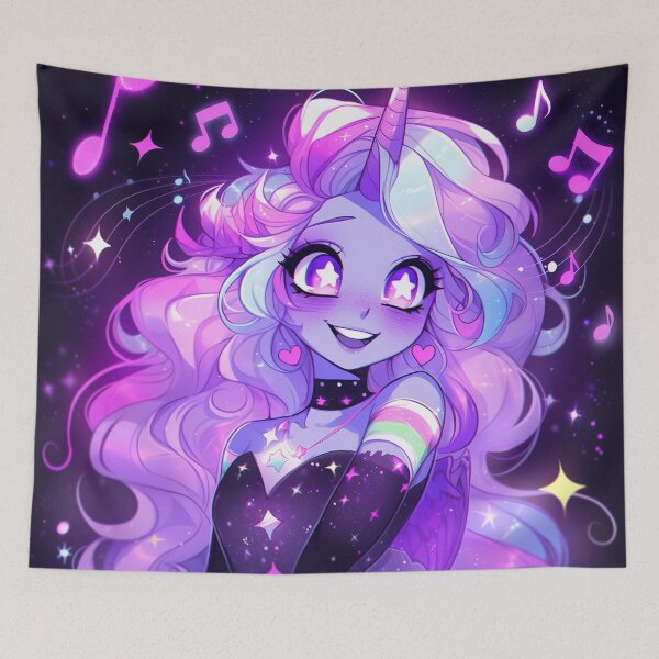 Item preview, Magical Neon Unicorn Idol Girl designed and sold by bubblegoth.